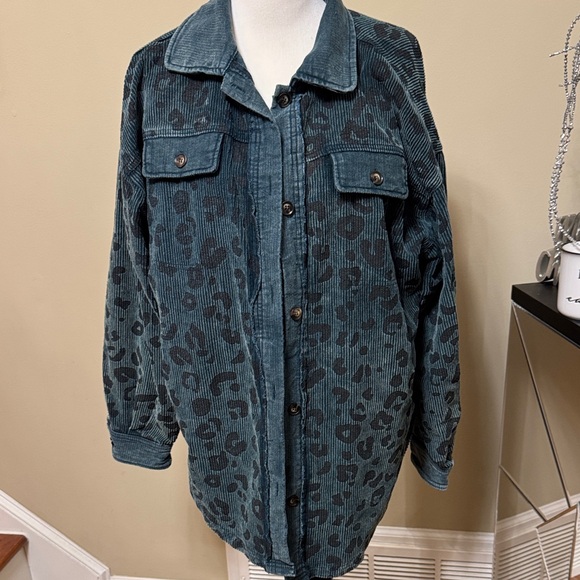 BiBi Vintage Washed Leopard Print Button Shirt/Jacket Size L pre-owned - Picture 5 of 10